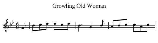 Growling Old Woman - staff notation