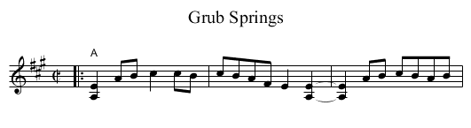 Grub Springs - staff notation