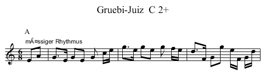 Gruebi-Juiz  C 2+ - staff notation