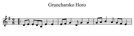 Gruncharsko Horo - staff notation