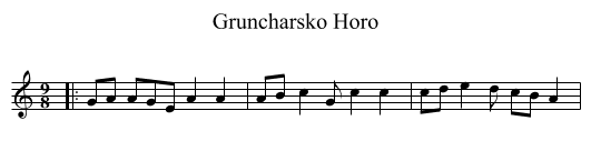 Gruncharsko Horo - staff notation