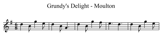Grundy's Delight - Moulton - staff notation