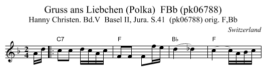 Gruss ans Liebchen (Polka)  FBb (pk06788) - staff notation