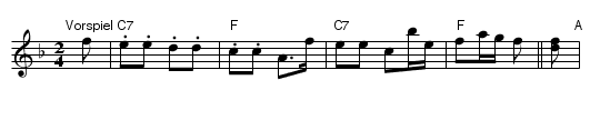 Gsatzlig (C inst.) - staff notation