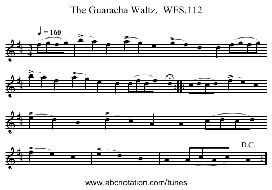 Guaracha Waltz.  WES.112, The - staff notation
