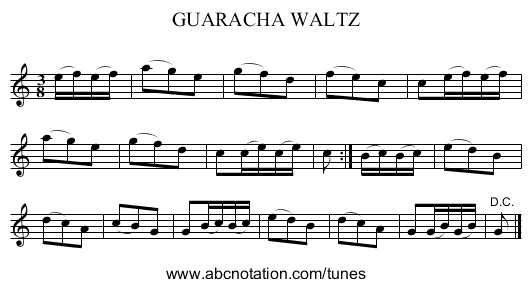 GUARACHA WALTZ - staff notation