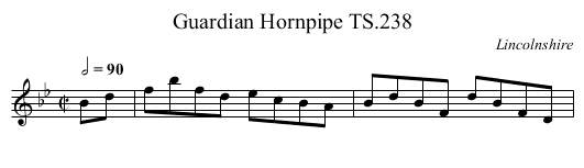 Guardian Hornpipe TS.238 - staff notation