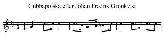 Gubbapolska efter Johan Fredrik Gr&ouml;nkvist - staff notation