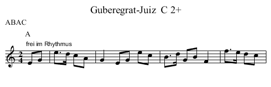 Guberegrat-Juiz  C 2+ - staff notation