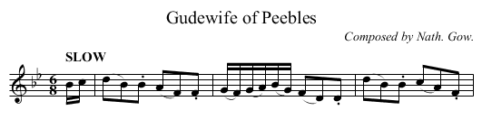 Gudewife of Peebles - staff notation