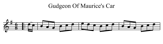 Gudgeon Of Maurice's Car - staff notation
