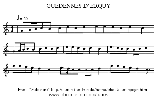 GUEDENNES D' ERQUY - staff notation