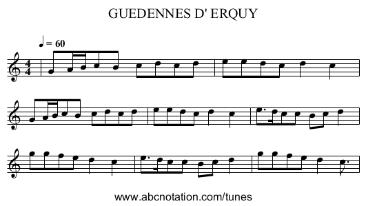 GUEDENNES D' ERQUY - staff notation