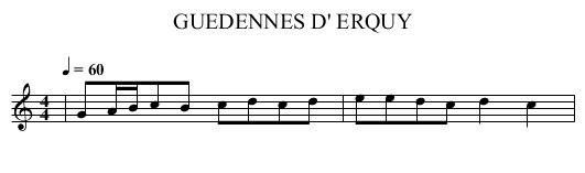 GUEDENNES D' ERQUY - staff notation