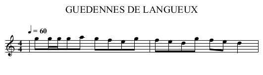 GUEDENNES DE LANGUEUX - staff notation