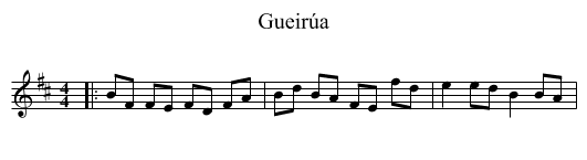 Gueirúa - staff notation