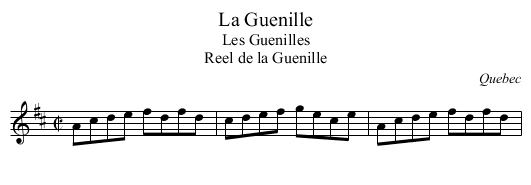 Guenille, La - staff notation