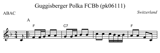 Guggisberger Polka FCBb (pk06111) - staff notation