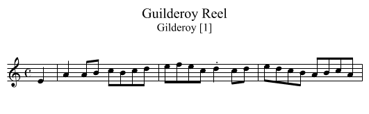 Guilderoy Reel - staff notation