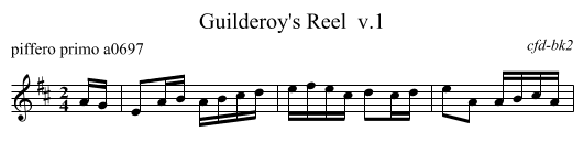 Guilderoy's Reel  v.1 - staff notation