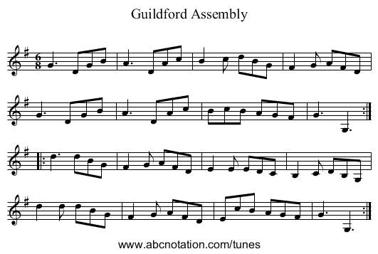 Guildford Assembly - staff notation