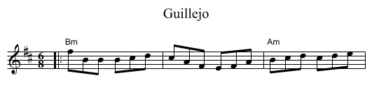 Guillejo - staff notation