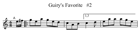 Guiry's Favorite   #2 - staff notation