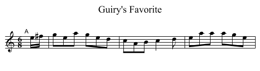 Guiry's Favorite - staff notation