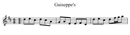 Guiseppe's - staff notation