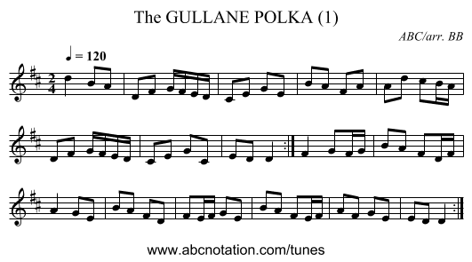 GULLANE POLKA (1), The - staff notation