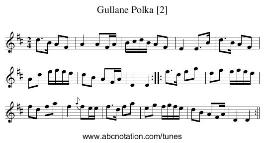 Gullane Polka [2] - staff notation