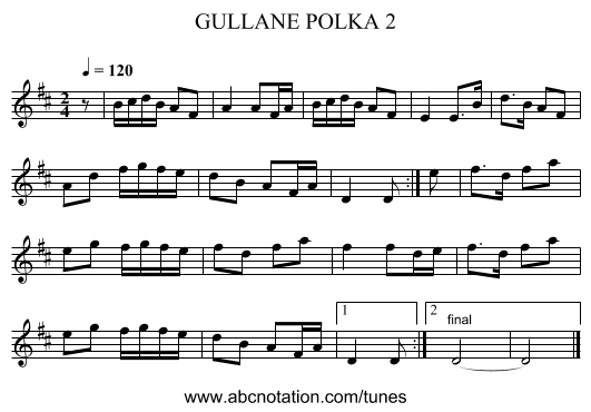 GULLANE POLKA 2 - staff notation