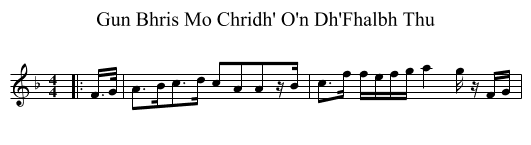 Gun Bhris Mo Chridh' O'n Dh'Fhalbh Thu - staff notation