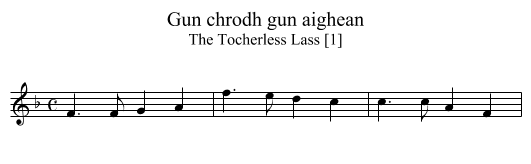 Gun chrodh gun aighean - staff notation
