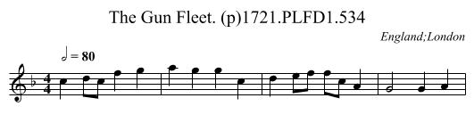 Gun Fleet. (p)1721.PLFD1.534, The - staff notation
