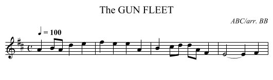 GUN FLEET, The - staff notation