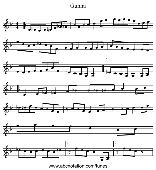 Gunna - staff notation