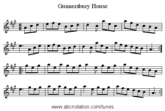 Gunnersbury House - staff notation