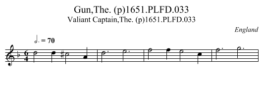 Gun,The. (p)1651.PLFD.033 - staff notation