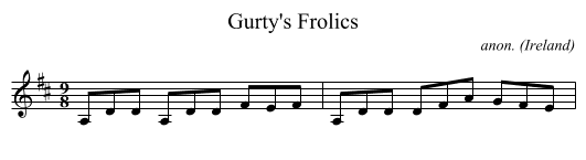 Gurty's Frolics - staff notation