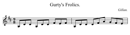 Gurty's Frolics. - staff notation