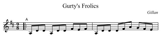 Gurty's Frolics - staff notation