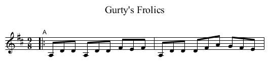 Gurty's Frolics - staff notation