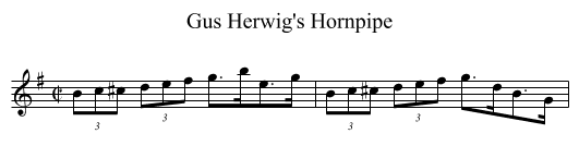 Gus Herwig's Hornpipe - staff notation