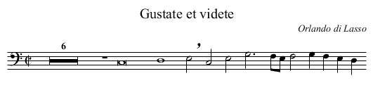 Gustate et videte - staff notation