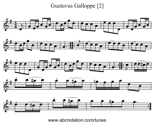 Gustuvus Galloppe [2] - staff notation