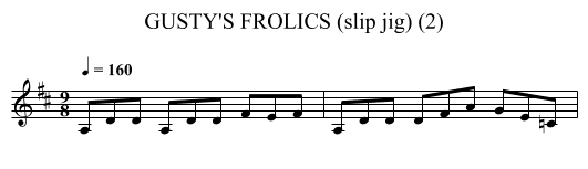 GUSTY'S FROLICS (slip jig) (2) - staff notation