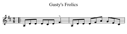 Gusty's Frolics - staff notation