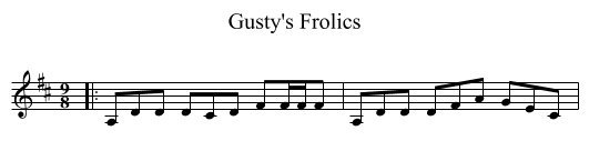 Gusty's Frolics - staff notation