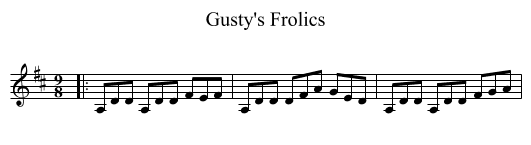 Gusty's Frolics - staff notation